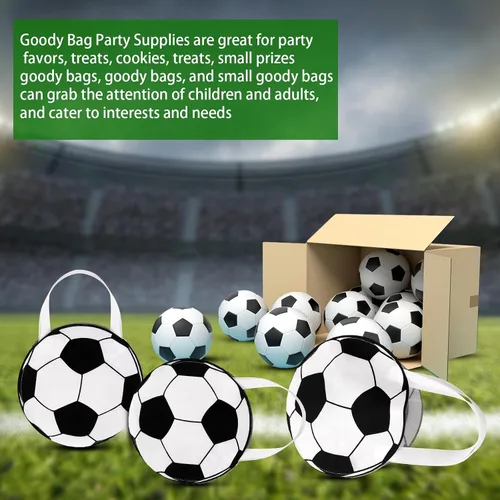 Miniatura 3 de Aoriher 48 bolsas de regalo de fútbol de 9.84 x 9.84 pulgadas, bolsas de regalo de fútbol reutilizables no tejidas para deportes, cumpleaños, 2026
