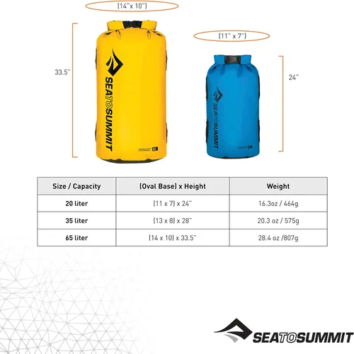 Miniatura 6 de Sea to Summit Bolsa seca hidráulica, almacenamiento en seco resistente, 65 litros, azul