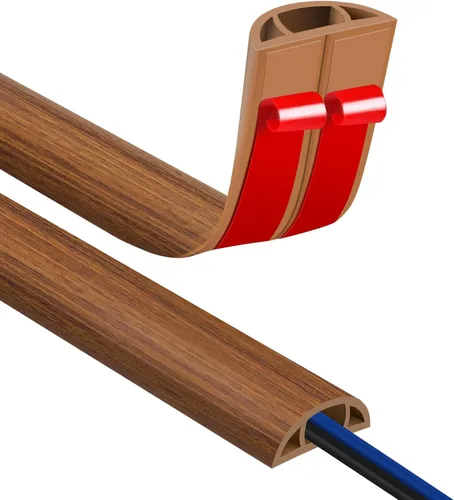 Miniatura 17 de JAHOMFAI Cubierta para cables de piso 1m de largo, cubiertas para cables en el suelo para proteger los cables y prevenir riesgos de caídas, fácil