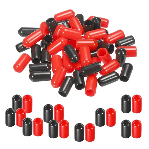 Miniatura 41 de MECCANIXITY 50 unids tapas de goma Surtido de 0.079 in PVC vinilo tornillo rosca protector para tornillo tornillo negro rojo