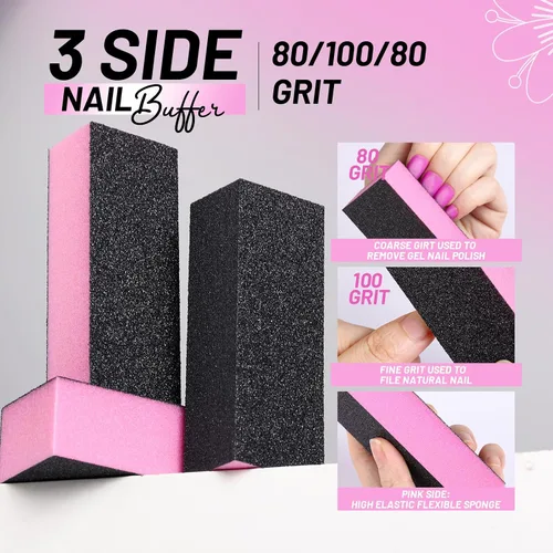 Miniatura 2 de FANDAMEI Limas y limas de uñas, kit de cuidado de uñas, juego de herramientas para cutículas de uñas, herramientas de manicura, lima de uñas, bloque