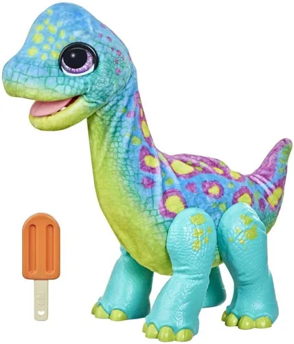 Miniatura 2 de FurReal Snackin' Sam The Bronto, mascotas interactivas, más de 40 sonidos y reacciones, mascotas electrónicas, juguetes de dinosaurio de peluche