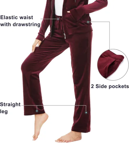 Miniatura 5 de ANOTHER CHOICE Conjunto de 2 piezas de terciopelo con capucha y cremallera para mujer