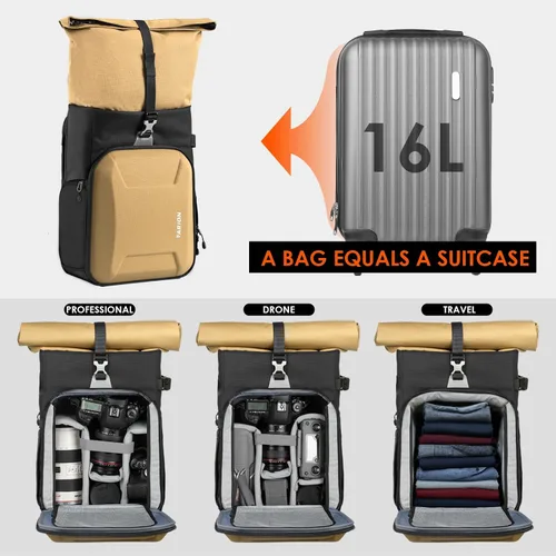 Miniatura 2 de Mochila Tarion de carcasa dura para cámara grande - Bolsa de cámara expandible para fotógrafos con compartimento para laptop de 16" y acceso lateral
