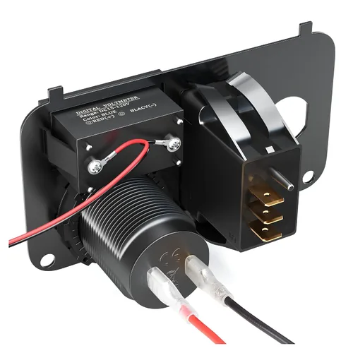 Miniatura 6 de 10L0L Carrito de Golf Panel Integrado Multifuncional 3 en 1, 12V Carga Rápida Dual USB 3.0 Enchufe Cargador & Voltímetro Digital LED & Botón