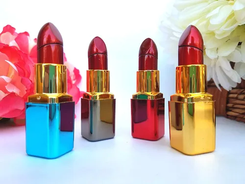 Miniatura 3 de Encendedor de butano en forma de lápiz labial, recargable para mujer, encendedor novedoso (azul)