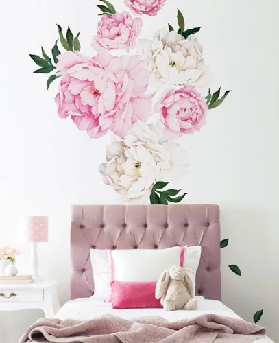 Miniatura 11 de Sticker de pared de flores peonias, de Simple Shapes Rosado(Vintage Pink)