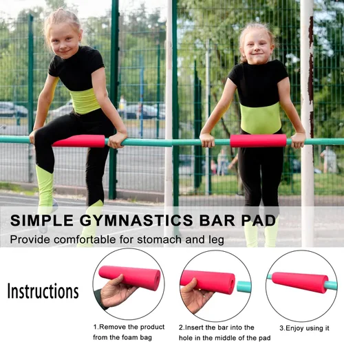 Miniatura 4 de GLANT Barra de gimnasia para niños con juego de anillos, 7 alturas ajustables, fácil de plegar, barra de entrenamiento de gimnasia para niños