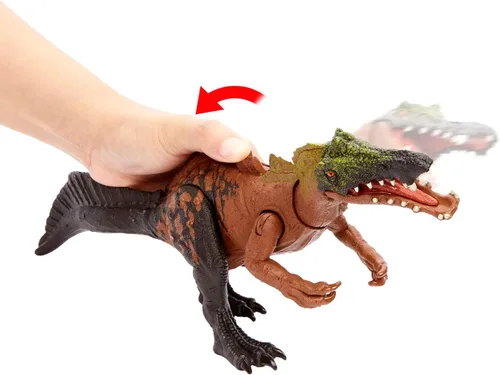Miniatura 4 de Mattel Jurassic World Wild Roar - Figura de acción con sonido y movimiento de ataque, incluye juego digital, 11 pulgadas de largo