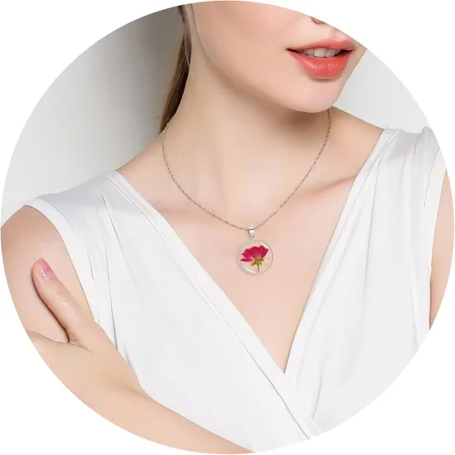 Miniatura 102 de Pressed Flower Necklace Gift for Women Personalized Handmade Necklaces Birth Flower Necklace