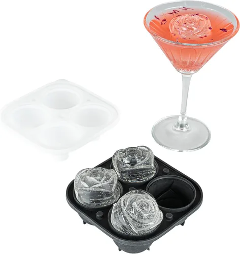 Miniatura 5 de Restaurantware Bandeja de vidrio para chupitos de hielo de 1.75 pulgadas - Hace 4 vasos de chupito: perfecto para barras comerciales o uso doméstico