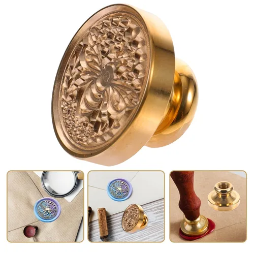 Miniatura 7 de SEWACC Cabeza de sello de cera de latón antiguo, cabeza de sello de cera de latón antiguo, cabeza de sello de sello 3D grabada profunda para sobres