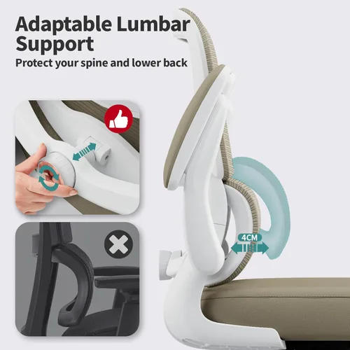 Miniatura 5 de TRALT Silla de oficina – Silla de escritorio ergonómica con soporte lumbar ajustable, silla de computadora de malla, sillas ejecutivas para oficina