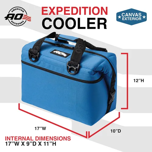 Miniatura 14 de Bolsa de enfriador AO Coolers Expedition de lona con lados blandos, a prueba de fugas, aislada, ligera Azul marino