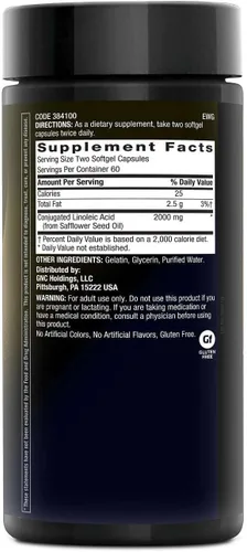 Miniatura 2 de BodyDynamix CLA, ácido linoleico conjugado, alimenta la energía y el metabolismo de las grasas, mejora la composición corporal, 120