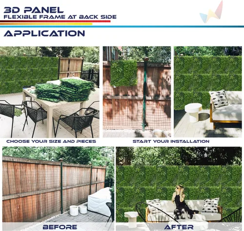 Miniatura 7 de Windscreen4less 1 panel artificial de boj de 40 x 40 pulgadas, decoración de pared verde hierba sintética para decoración de interiores y Panel 3D