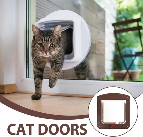 Miniatura 8 de Heavy Duty Locking Cat Door for Interior Doors Two-Way Pet Access Flap with Safety Lock Abs Construction for Cats and Small Dogs Easy Installation