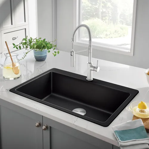 Miniatura 8 de Blanco Catris 1.5 GPM - Grifo de cocina extraíble con un solo orificio