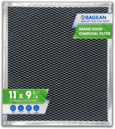 Filtro de carbón de repuesto para filtro de campana extractora Whirlpool W10412939 de 11.02 x 9.73 pulgadas – Filtros de grasa de carbón para estufa
