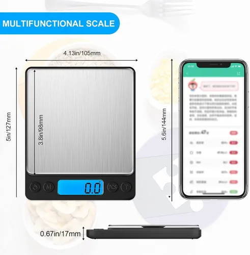 Miniatura 7 de Báscula digital de cocina de alimentos mejorada, 105.82 oz/0.00 oz de alta precisión que mide en gramos y onzas para cocinar, hornear, joyas, Negro