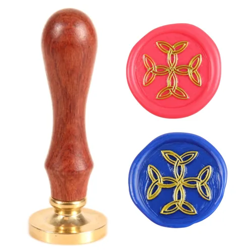 Miniatura 11 de Sello de cera de trébol, símbolos celtas de la antigüedad, sello de cera de sellado con mango de palisandro para decoración en invitaciones, Nudo