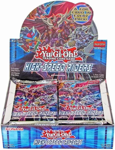 Miniatura 3 de YU-GI-OH! Yugioh High Speed Riders 1ª edición TCG English Booster Box! 24 paquetes de 9 tarjetas, 1 tarjeta holográfica de aluminio por paquete
