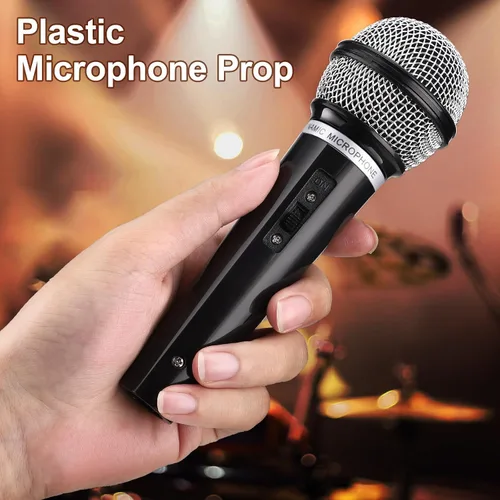 Miniatura 5 de Facmogu Juego de 3 micrófonos falsos, micrófono de plástico multicolor para disfraz de karaoke, accesorios de micrófono para Halloween, Navidad