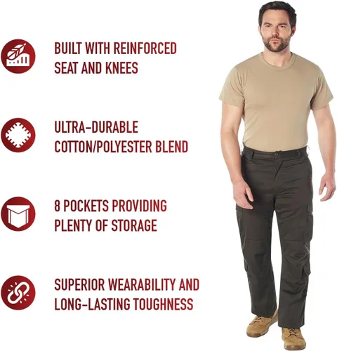 Miniatura 9 de Rothco - Pantalones vintage estilo paracaidista, relajados, estilo cargo con diseño de camuflaje vintage