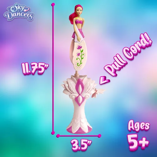 Miniatura 5 de Muñeca voladora Sky Dancers – Fantasía Fucsia Original juguete nostálgico de los 90 que realmente vuela Funciona con cuerda, no necesita