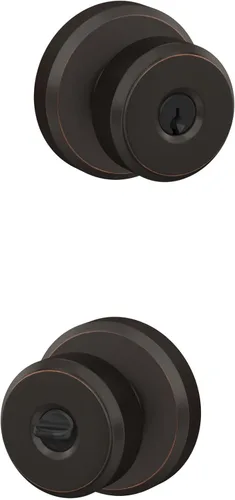Miniatura 26 de SCHLAGE F51A BWE 622 - Pomo de puerta Bowery, cerradura de entrada con llave, color negro mate Mate negro