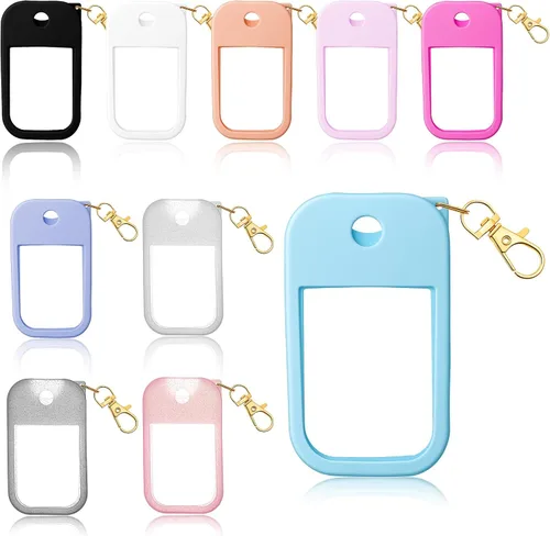 Funda de silicona para limpieza de manos, funda protectora con llavero para niebla eléctrica y niebla brillante, 1 onza líquida, accesorio de spray
