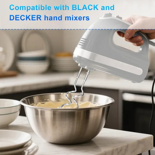 Miniatura 7 de 2 accesorios para batidora de mano, compatibles con batidoras de mano universales de acero inoxidable, repuesto para utensilios de cocina y hornear