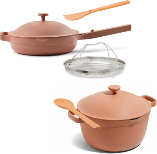 Miniatura 13 de Our Place Mini Cookware Duo Juego de utensilios de cocina de cerámica de 6 piezas con mini sartén Always y mini olla perfecta Inducción y horno