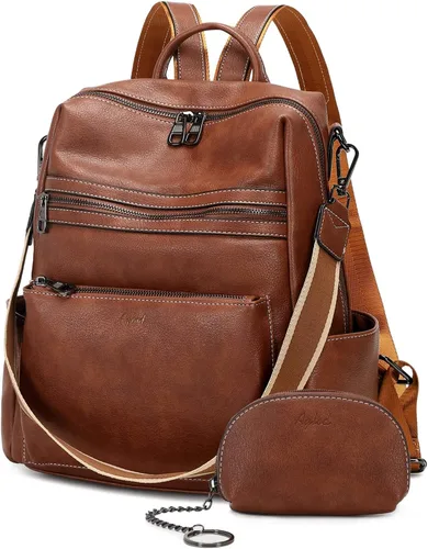 Miniatura 14 de AGLOD mochila de cuero para mujer, bolso de diseñador para damas, con correa para el hombro, bolso de trabajo de imitación, bolsos de mano