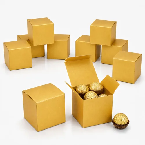 Miniatura 24 de Quotidian Cajas de regalo plegables de papel perlado italiano vintage con purpurina y tapas, de 3 x 3 x 3 pulgadas (7.6 x 3.0 x 3.0 x 3.0 in)