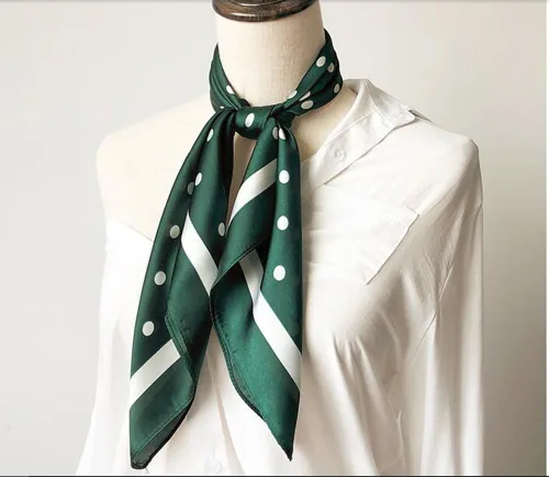 Miniatura 46 de Conjunto de bufanda de poliéster de gasa cuadrada de satén suave y grande para mujer, cuello de cabeza, multiuso, colores sólidos disponibles
