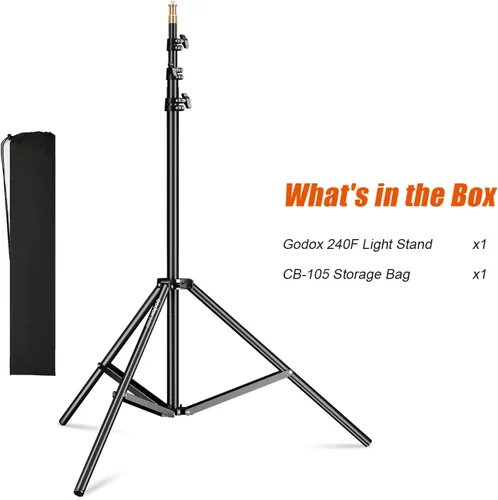 Miniatura 7 de Godox Soporte de luz de 94.5 in/94 pulgadas, soporte de luz para fotografía, resistente con bolsa de transporte universal de tornillo de 1/4