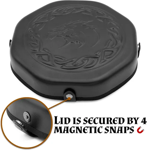 Miniatura 6 de CASEMATIX Bandeja de dados y estuche de almacenamiento de dados para hasta 115 dados RPG - Bandeja de dados para lanzar con broches magnéticos