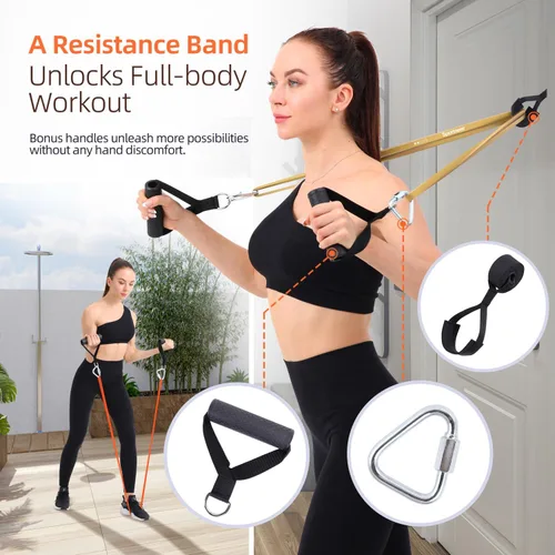 Miniatura 4 de Sportneer Bandas de resistencia para entrenar: bandas de dominadas de 5 a 130 libras, 5 niveles, bandas de ejercicio con asas y anclaje de puerta