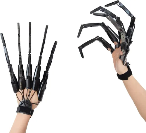 Guantes de Halloween: dedos de calavera articulados garras del diablo para cosplay, manos fantasmas, ajuste para todos los dedos, flexibles, color