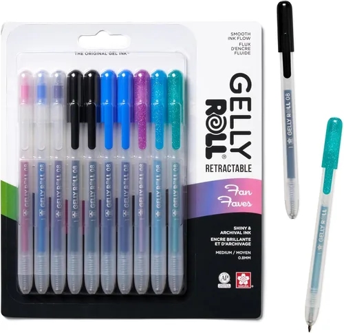 Miniatura 12 de SAKURA Gelly Roll - Bolígrafos de gel retráctiles de colores, juego de colores opacos, bolígrafo de tinta de punta media para diario, arte o dibujo