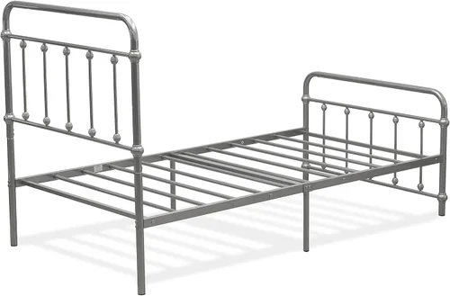 Miniatura 6 de East West Furniture GDTBSIL Garland - Marco de cama individual con 6 patas de metal, marco de cama de lujo con recubrimiento en polvo, color plateado