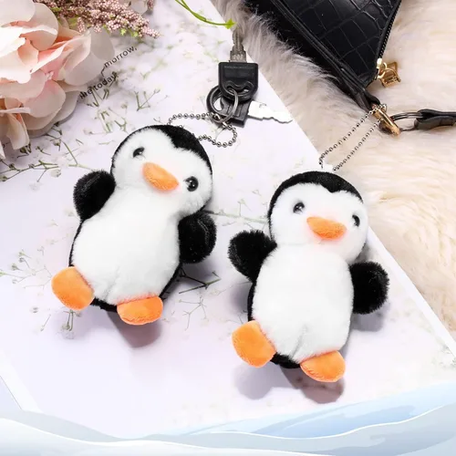 Miniatura 3 de Skylety 8 Piezas Mini Animales de Peluche de Pingüino de 4 Pulgadas a Granel Llaveros de Peluche de Pingüino para Regalos de Favor de Fiesta de Negro