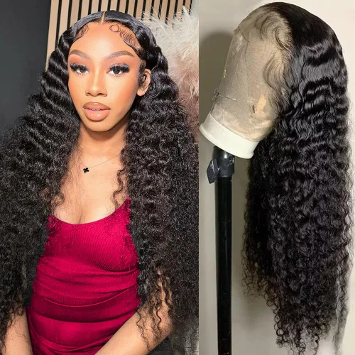 Miniatura 19 de Bling Hair - Peluca de cabello humano con encaje frontal de 26 pulgadas, predepilada, sin pegamento, peluca frontal de encaje HD de 13 x 4, pelucas