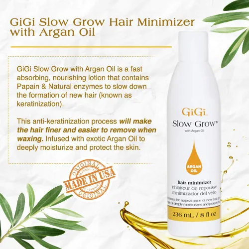 Miniatura 4 de Loción de crecimiento lento Gigi con aceite de argán, 8 oz Inhibidor del crecimiento