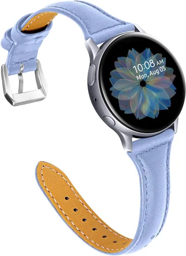 Miniatura 9 de JOYOZY Correa de cuero compatible con Samsung Galaxy Watch 6/7/FE/5/4 de 40 mm, 44 mm, Active (40 mm)/2 (40 mm) (44 mm), correa de muñeca delgada