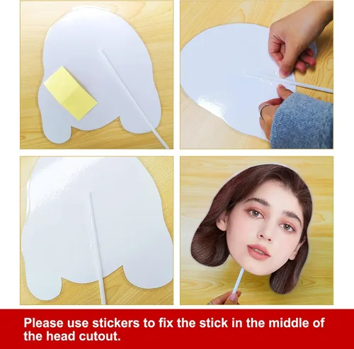 Miniatura 4 de Recortes de cabeza en un palo, abanicos personalizados para fotos de cara grande, accesorios de fotos para graduación, despedida de soltera