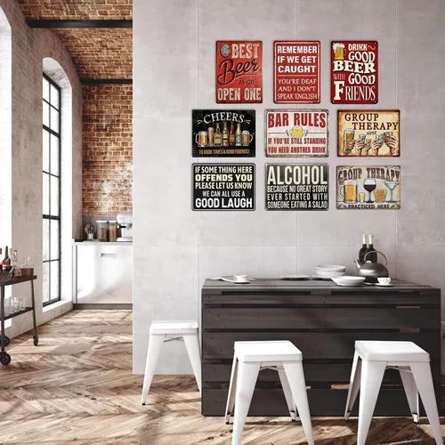 Miniatura 5 de Letrero de metal de hojalata, placa decorativa de pared de 12 x 8 pulgadas, placa de pared con cita de alcohol, "Porque Ninguna Gran Historia Jamás