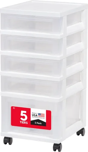 IRIS USA Organizadores y almacenamiento de plástico para manualidades, carrito de almacenamiento con ruedas para suministros de aula, organizador de