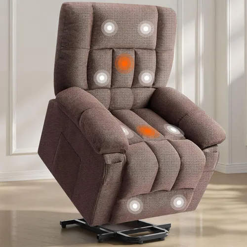 Miniatura 8 de Sweetcrispy Silla reclinable de piel sintética, sofá reclinable sin masaje, asiento de cine en casa con soporte lumbar, respaldo ajustable, relleno